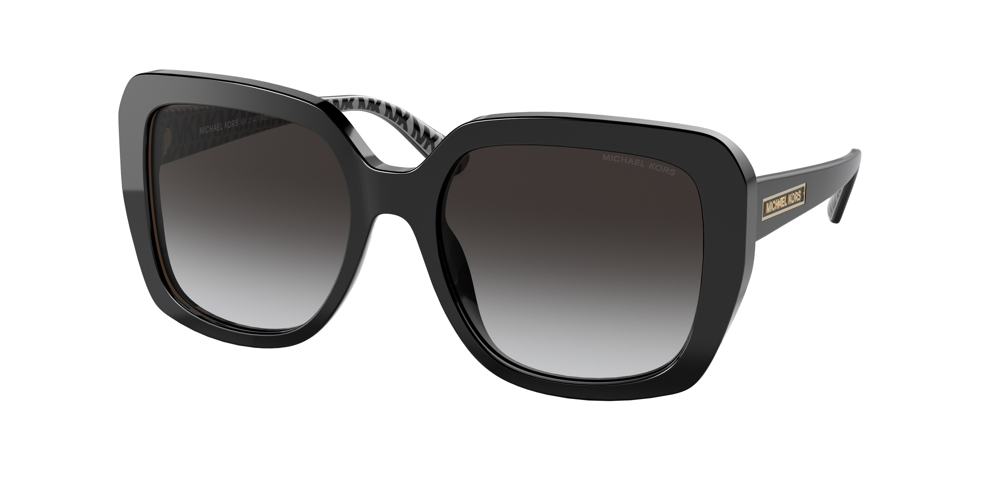 Michael Kors Damen MK2140 Manhasset 30058G Sonnenbrillen Acetat Schwarz Grau Quadratisch Normal Schattiert-image